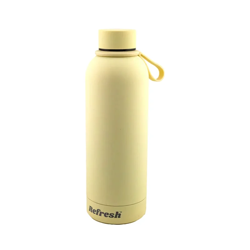 Refresh Double Wall Stainless Steel Leak-Proof Drinks Bottle, 500ml, Yellow